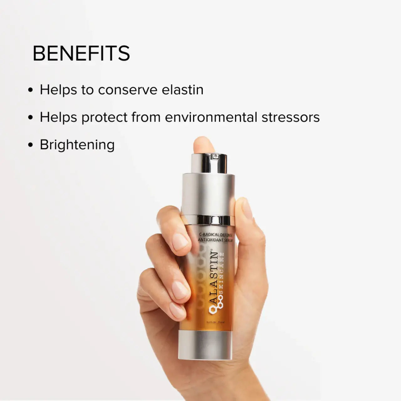 Alastin C-RADICAL Defense serum helps protect skin from free radicals, reduces fine lines, and enhances radiance.
