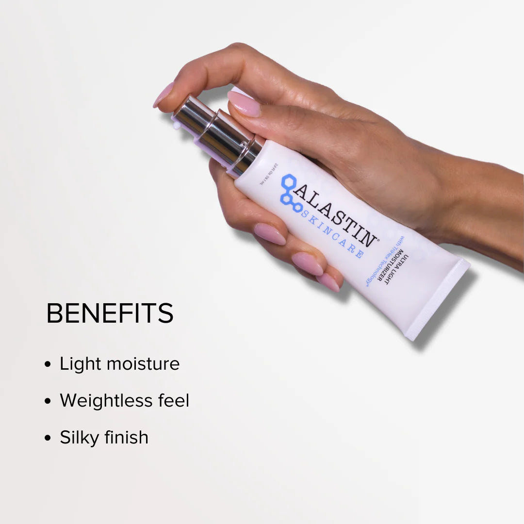 Alastin Ultra Light Moisturizer for sensitive and post-procedure skin, enriched with ceramides, peptides, and calming botanicals.