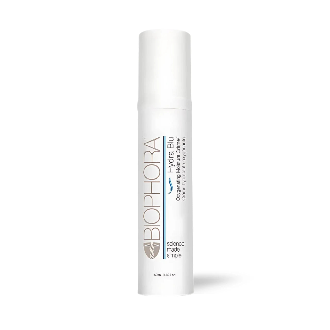 Biophora Hydra Blu-Oxygenating Moisture Crème for deep hydration, soothing repair, and advanced anti-aging benefits.