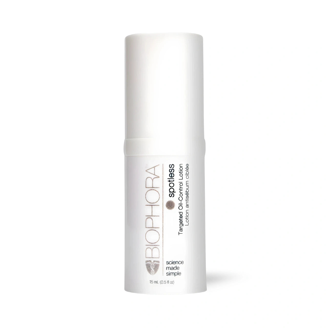 Biophora Spotless acne spot treatment with salicylic acid, lactic acid, niacinamide, and tea tree oil to clear breakouts, control oil, and soothe irritation.