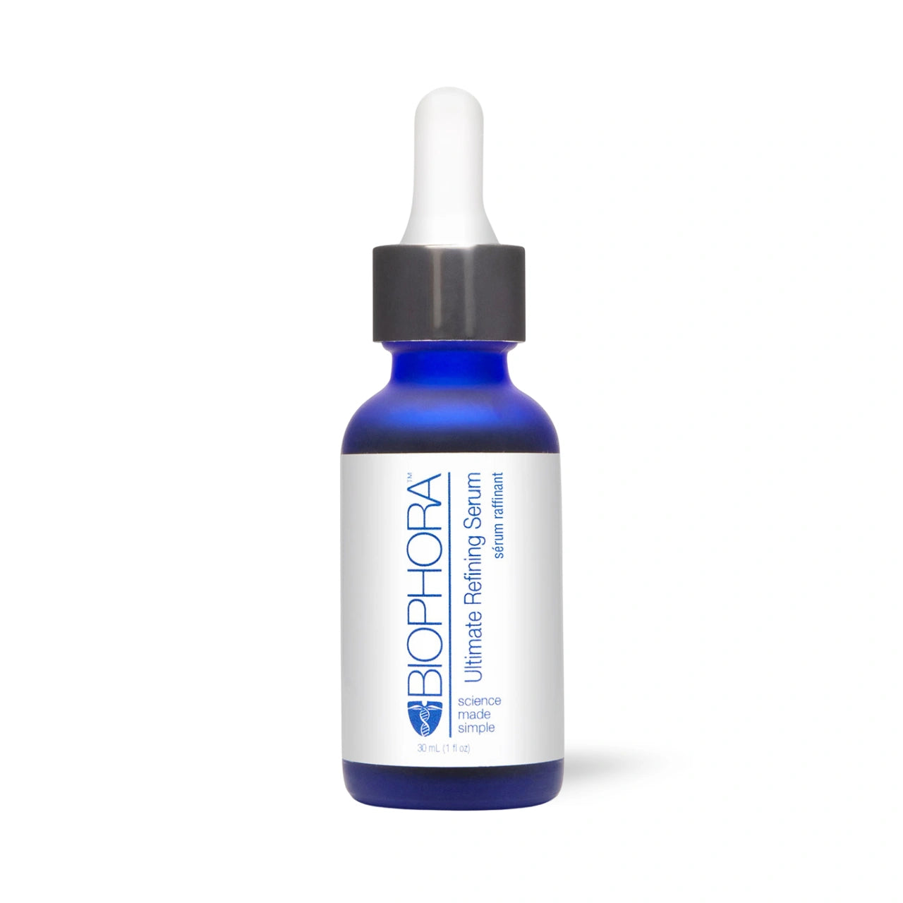 Biophora Ultimate Refining Serum with peptides, Vitamin C, and botanicals for bright, hydrated, and protected skin.