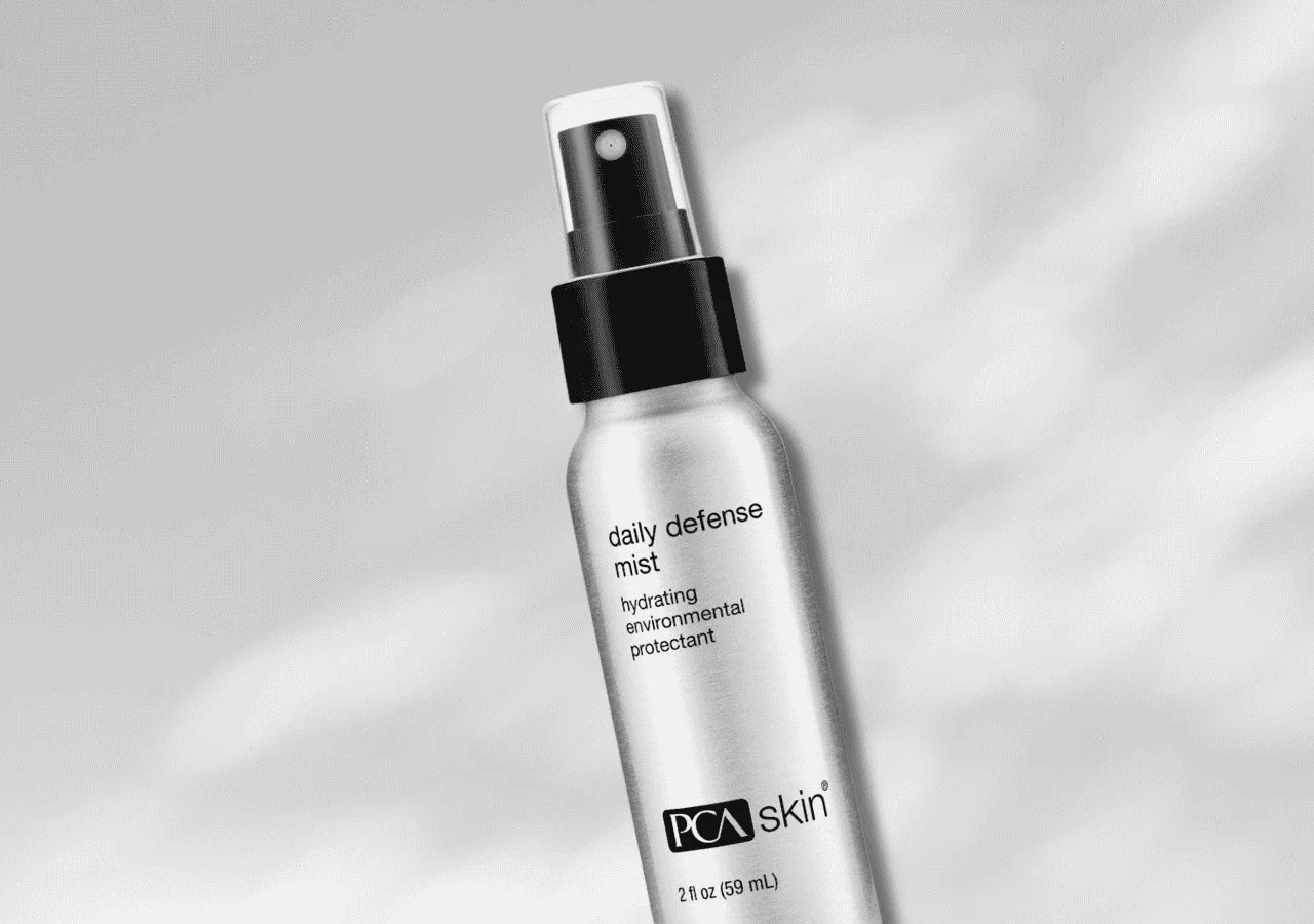 PCA Skin Daily Defense Mist protects against pollution, blue light, and oxidative stress.