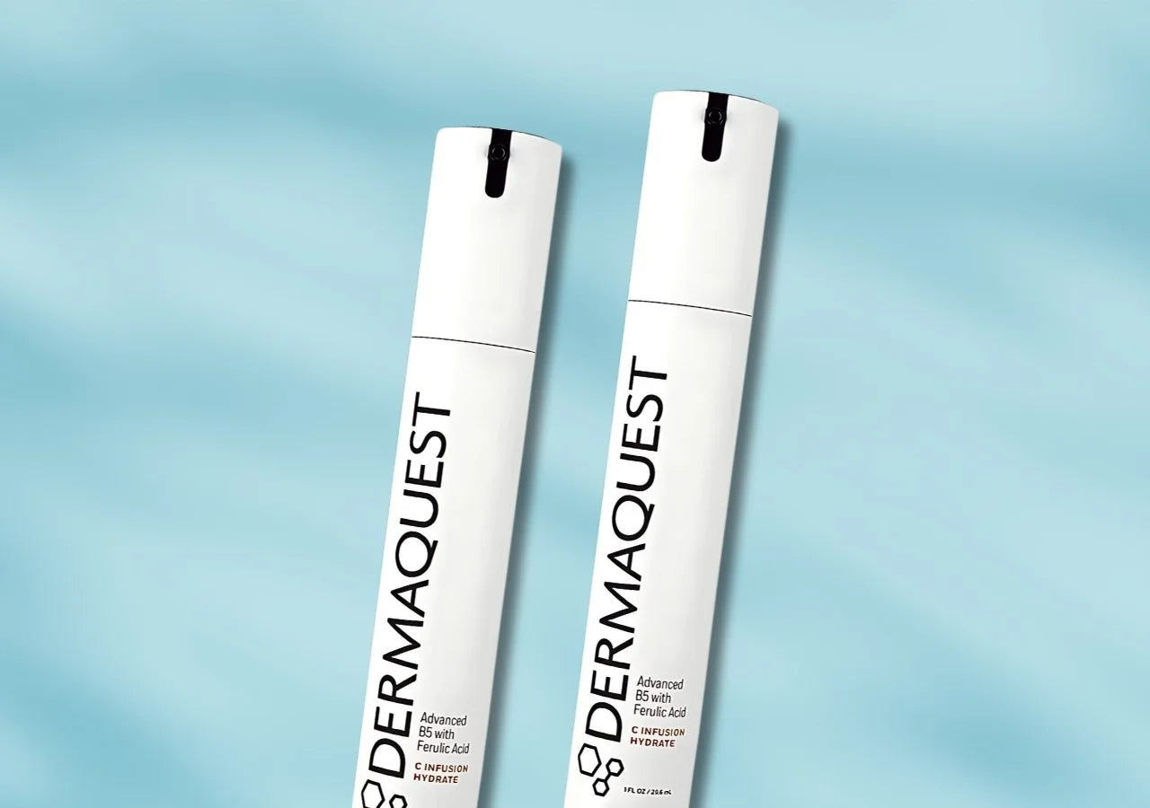 Dermaquest Advanced B5 with Ferulic Acid brightens and evens skin tone with Watermelon, Apple, and Pea Extracts for a luminous glow.
