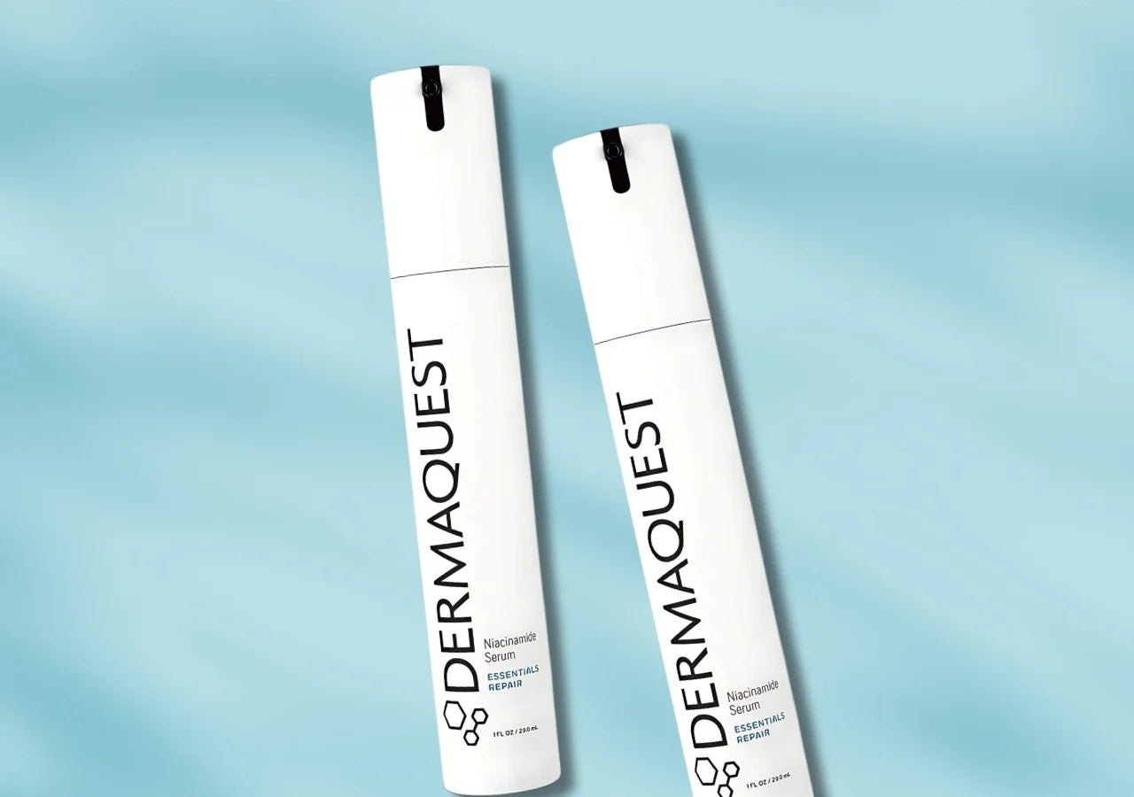 Dermaquest Niacinamide Serum helps control oil, reduce discoloration, and minimize pores for a more balanced complexion.