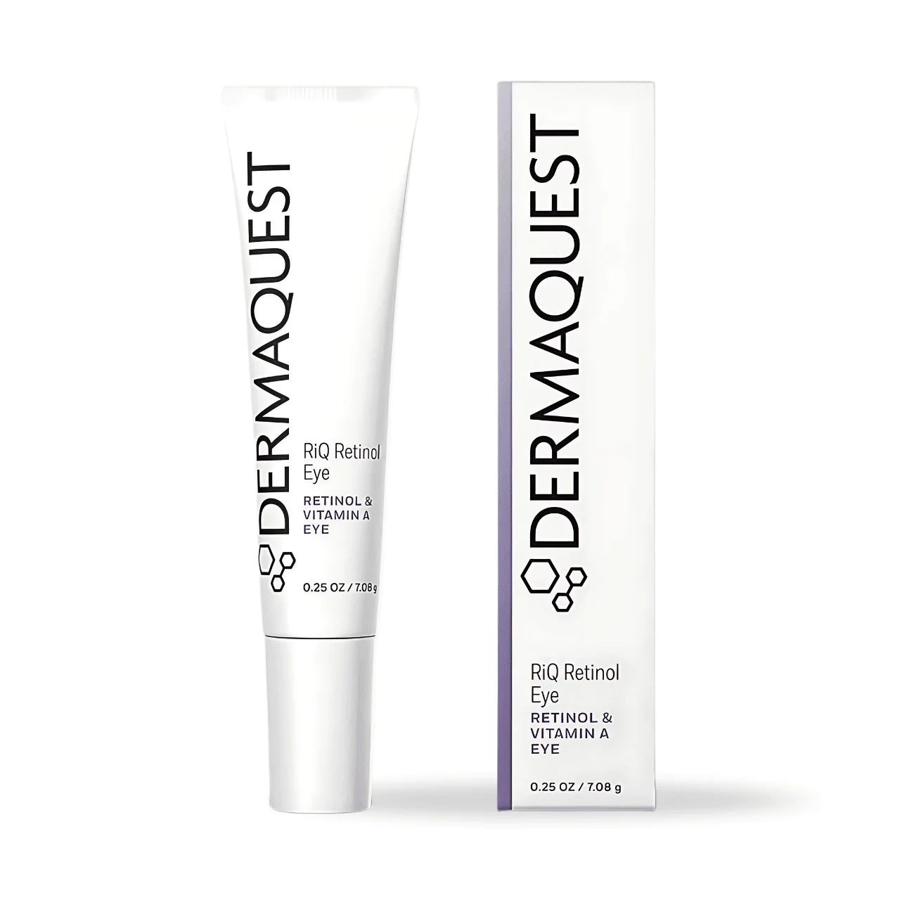 DermaQuest RiQ Retinol Eye Serum Packaging – Advanced retinol eye treatment for fine lines, wrinkles, and dark circles