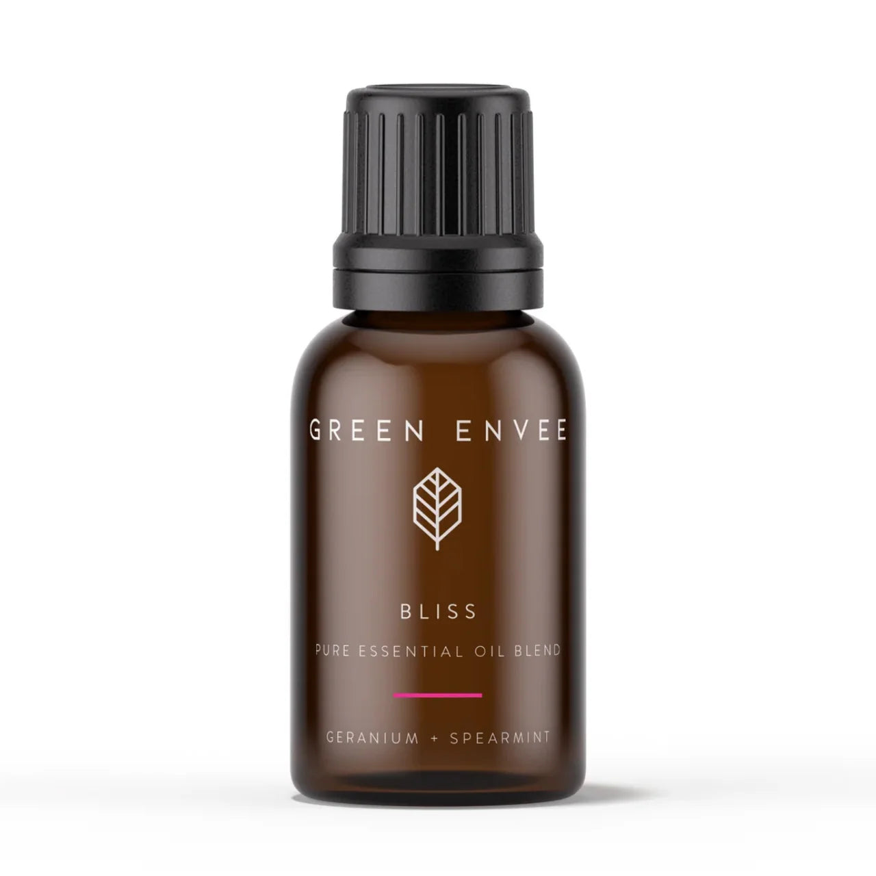 Green Envee Bliss Pure Essential Oil Blend with Geranium, Ylang Ylang, Spearmint, and Peppermint to balance mood, boost energy, and support relaxation.