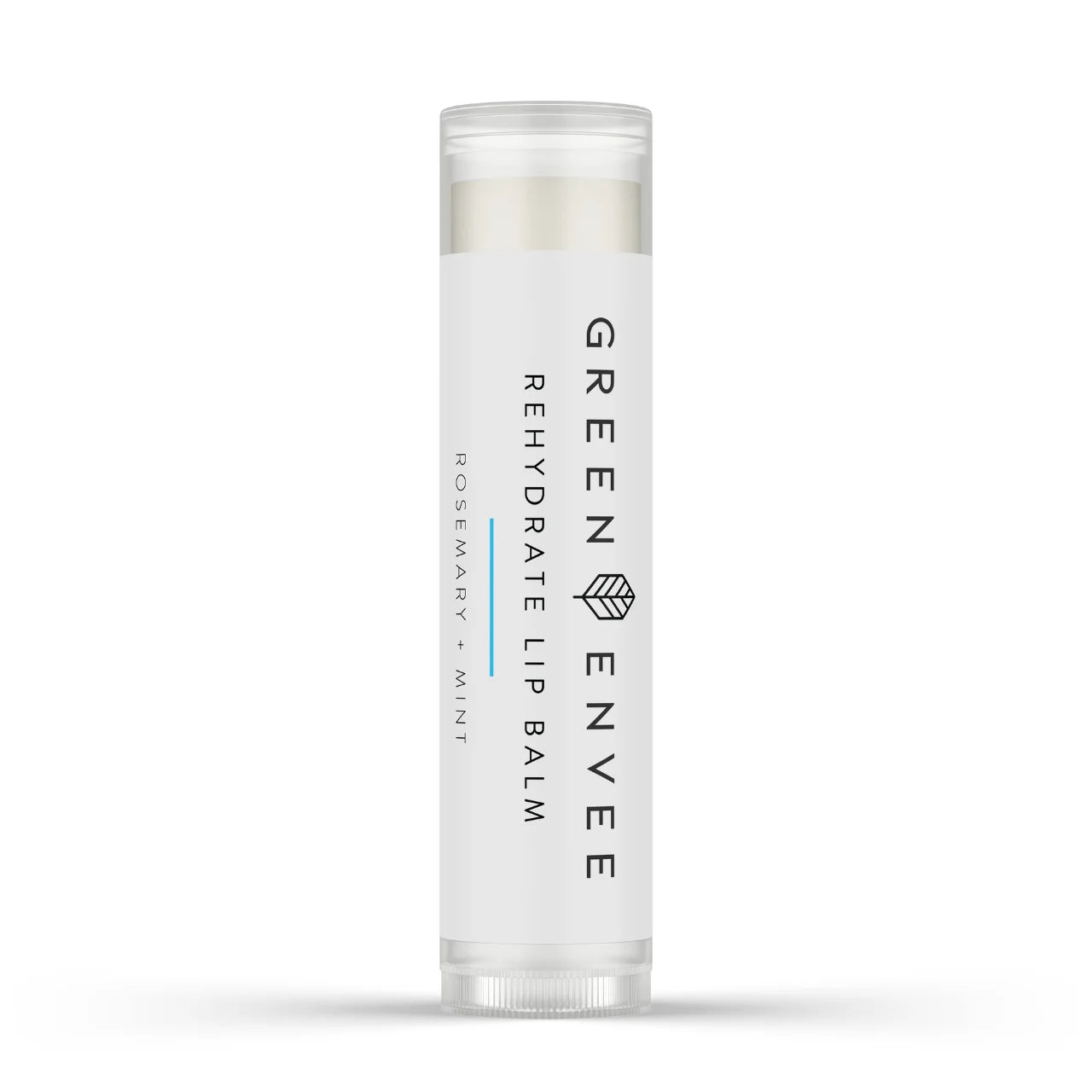 Green Envee Rehydrate Lip Balm deeply hydrates, heals dry lips, and provides protective care for a soft, smooth finish.