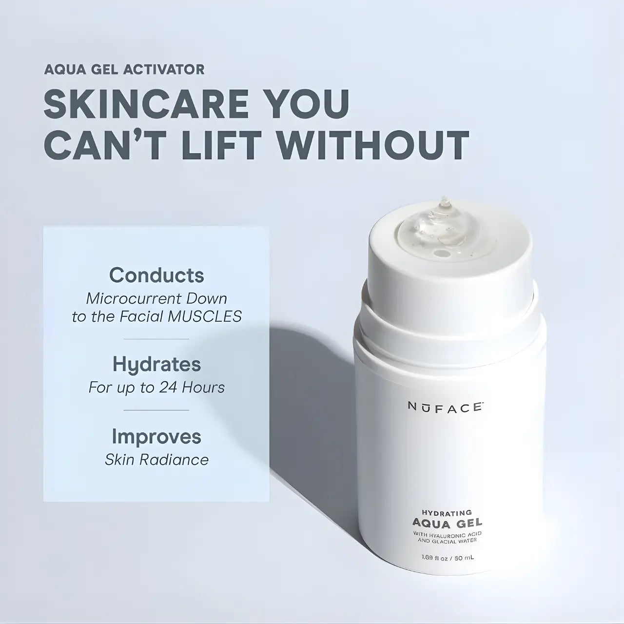 NuFACE Aqua Gel Activator – Hydrating Microcurrent Gel with IonPlex and Hyaluronic Acid