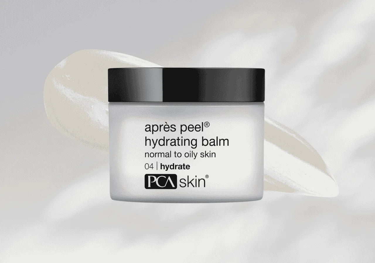 PCA Skin Après Peel® Hydrating Balm deeply hydrates and repairs dry, rough skin with olive fruit oil and wheat germ oil.