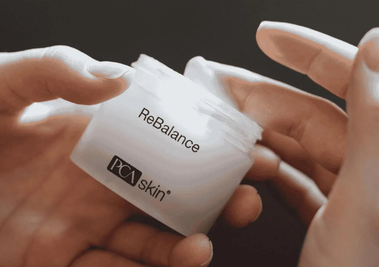 PCA Skin ReBalance infused with vitamin E and botanical antioxidants to protect against environmental stressors and promote skin balance.