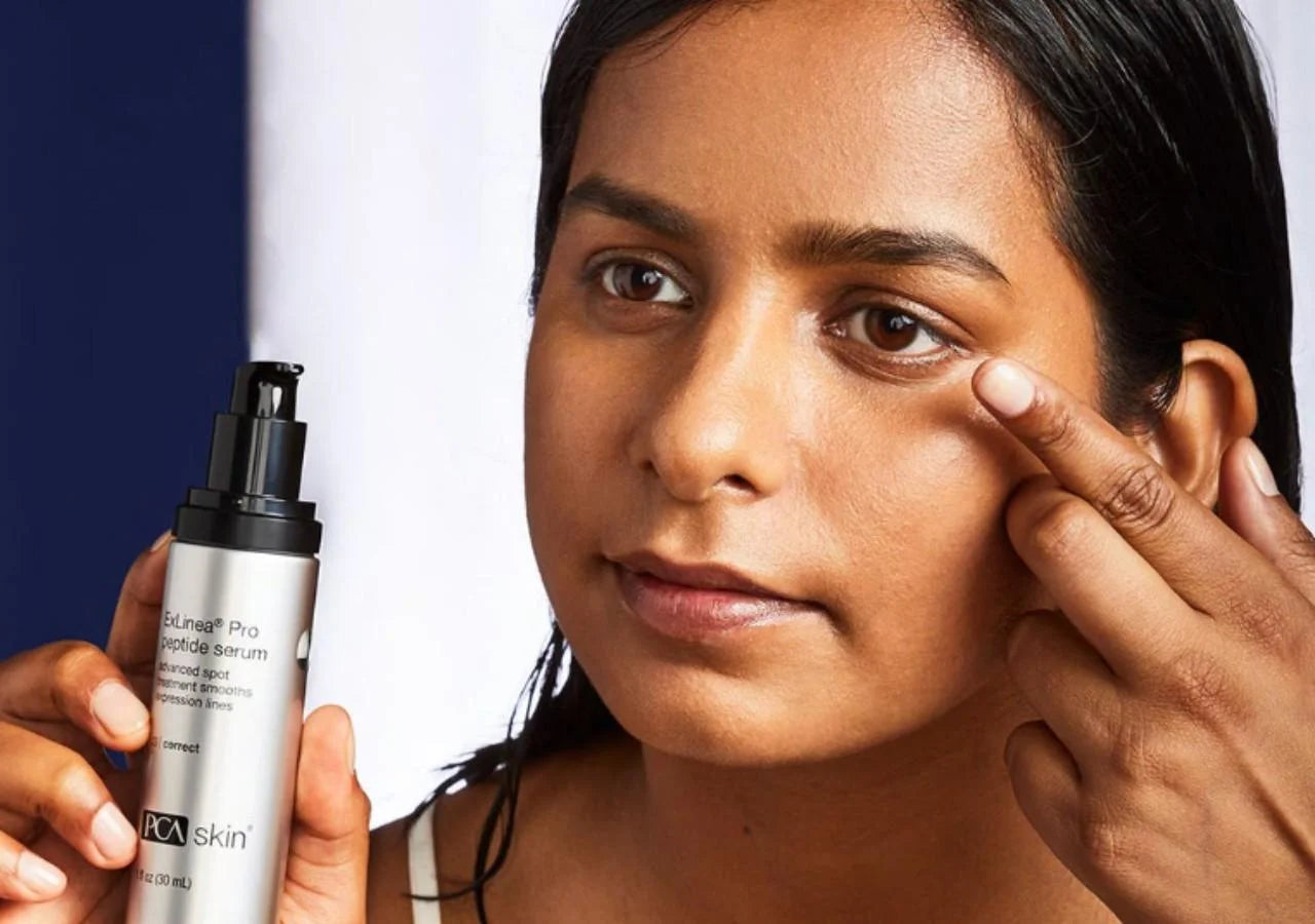 PCA Skin ExLinea Pro Peptide Serum tightens and firms sagging skin for a contoured look.