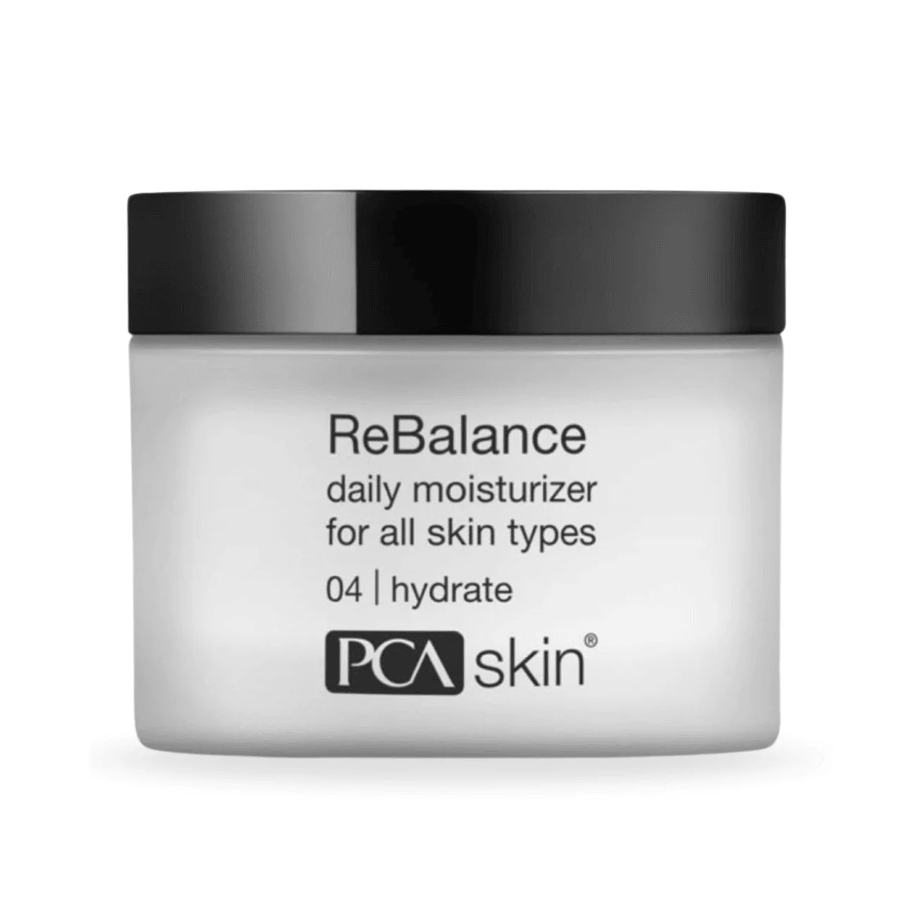 PCA Skin ReBalance lightweight moisturizer with vitamin E, borage seed oil, and aloe for sensitive and post-procedure skin hydration.