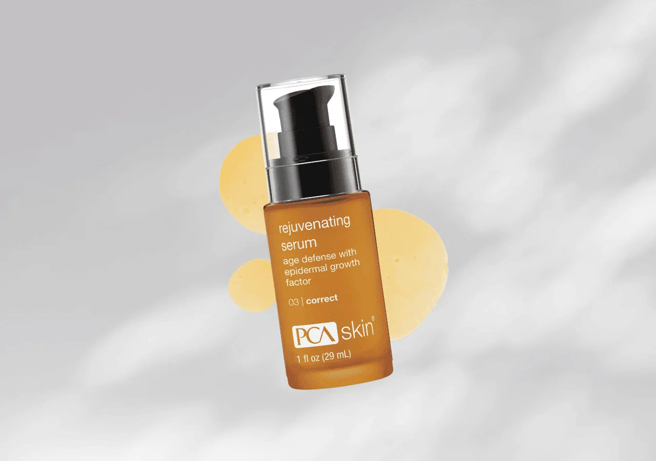 PCA Skin Rejuvenating Serum reduces fine lines, protects against free radicals, and fights premature aging.