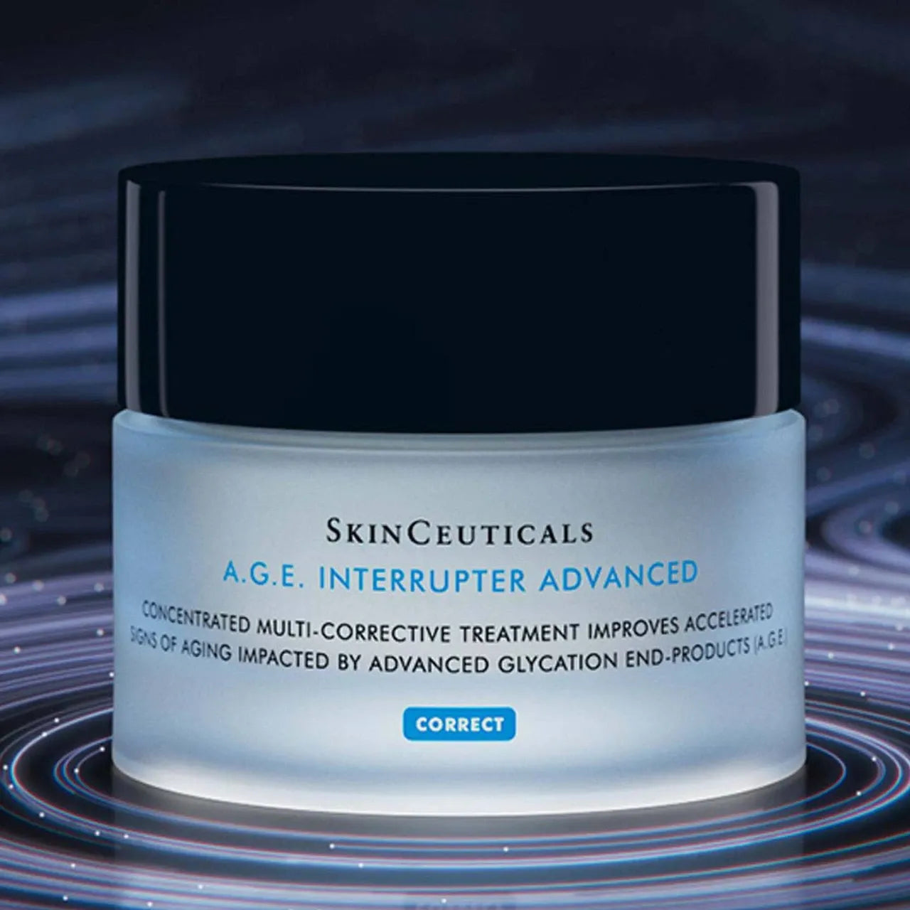SkinCeuticals A.G.E. Interrupter Advanced improves skin firmness and elasticity for a lifted look.