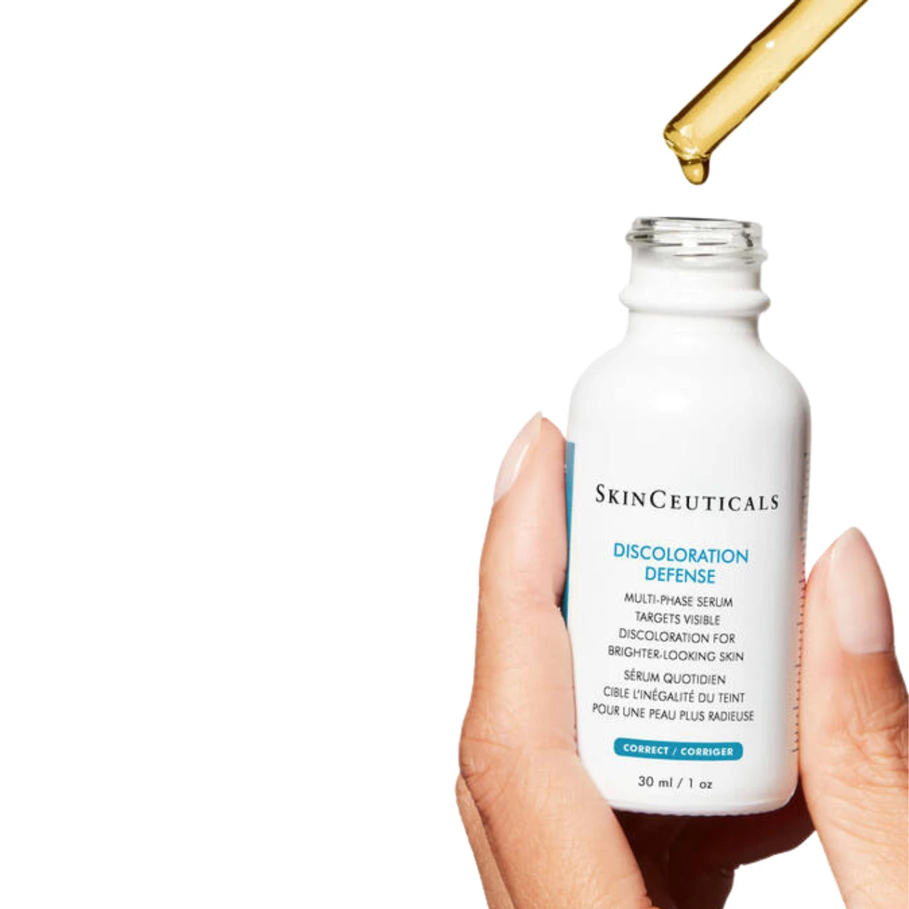 SkinCeuticals Discoloration Defense brightens and evens skin tone with tranexamic acid, kojic acid, and niacinamide for a radiant complexion.