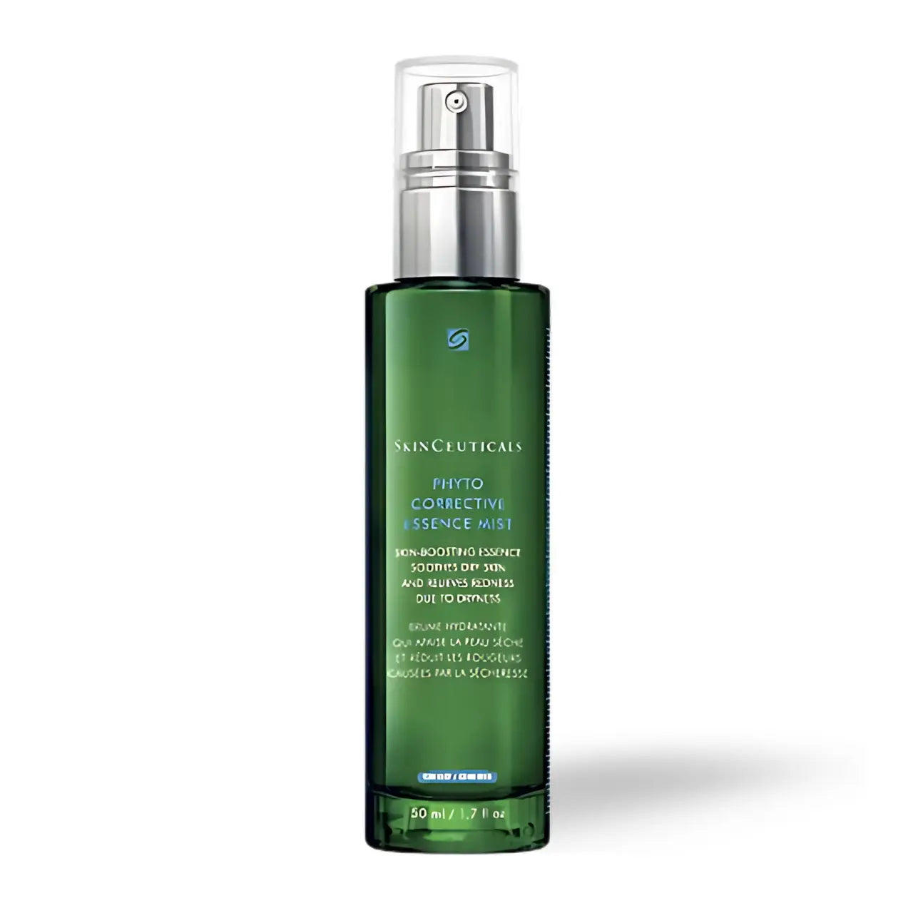 SkinCeuticals Phyto Corrective Essence Mist, a hydrating and soothing facial mist designed to reduce redness and refresh skin throughout the day.