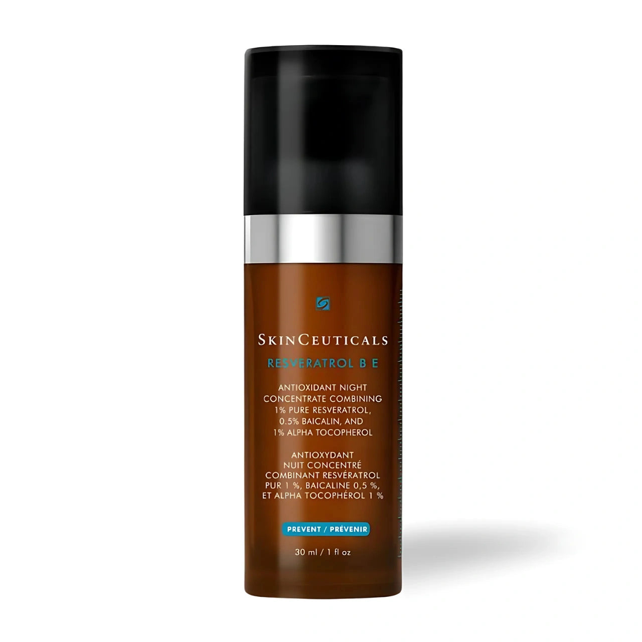 SkinCeuticals Resveratrol B E Serum is an antioxidant-rich nighttime treatment that restores, firms, and smooths skin while you sleep.