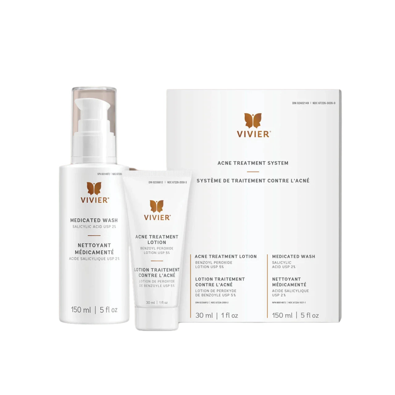 Vivier® Acne Treatment System is a powerful 2-step kit that treats acne, prevents breakouts, and promotes clear, healthy skin.