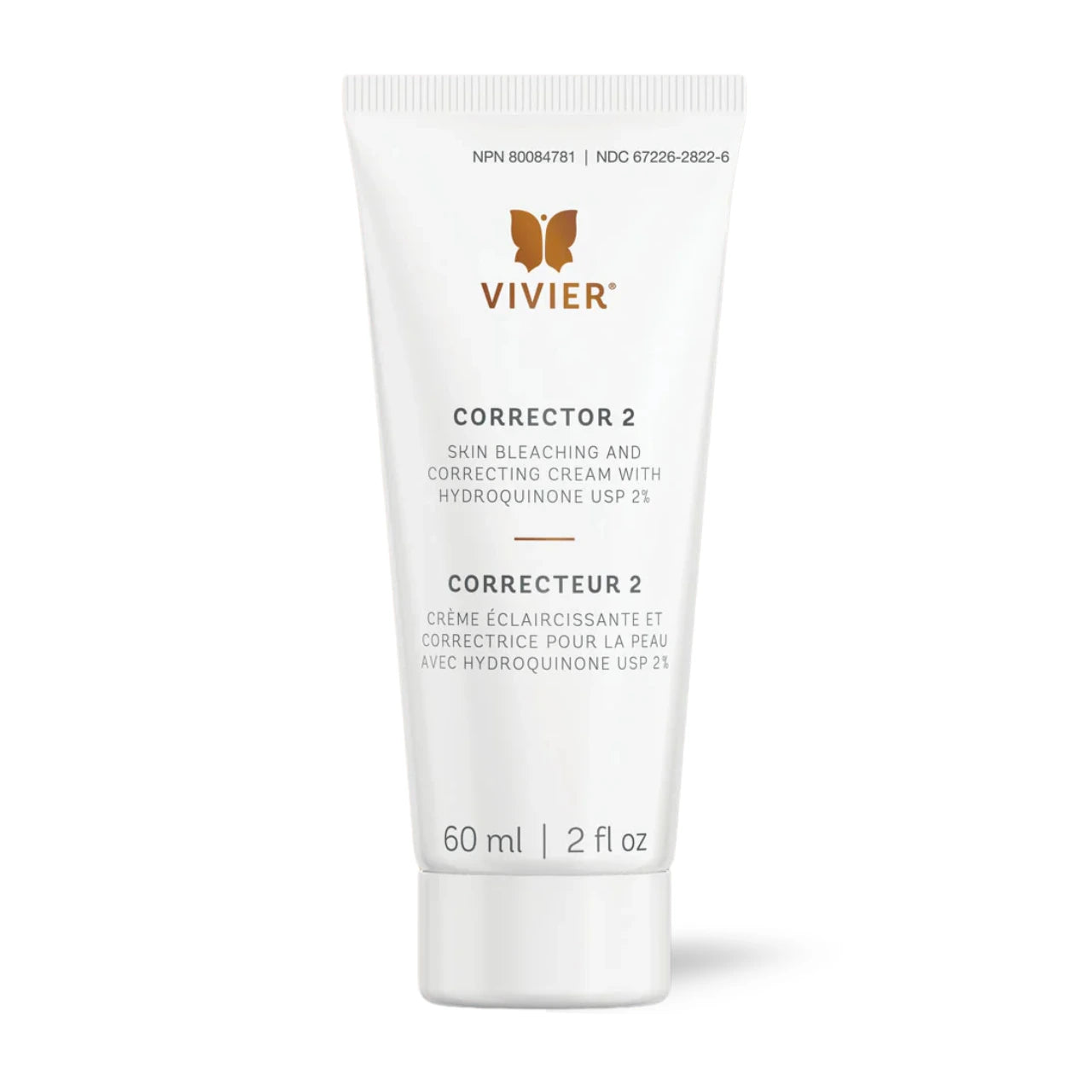 Vivier® Corrector 2 dark spot treatment with Hydroquinone and Vitamin C for brightening and evening skin tone.
