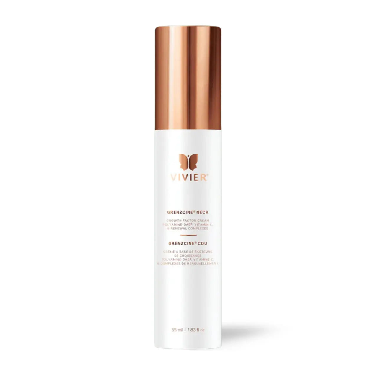 Vivier® GrenzCine Neck is an advanced anti-aging cream that firms, hydrates, and brightens aging neck skin.
