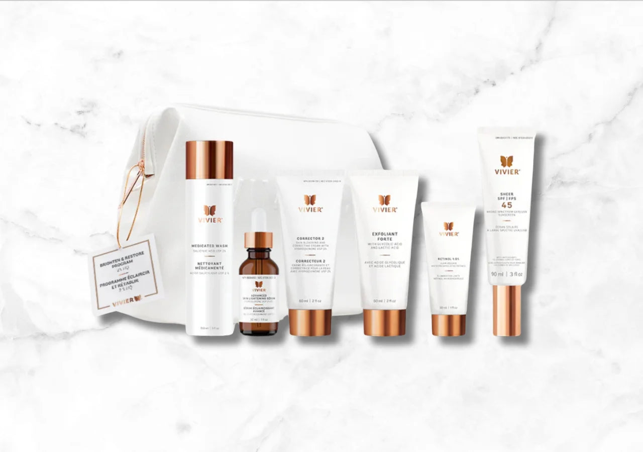 Broad-spectrum SPF 45 and antioxidants prevent future discoloration and maintain skin health.