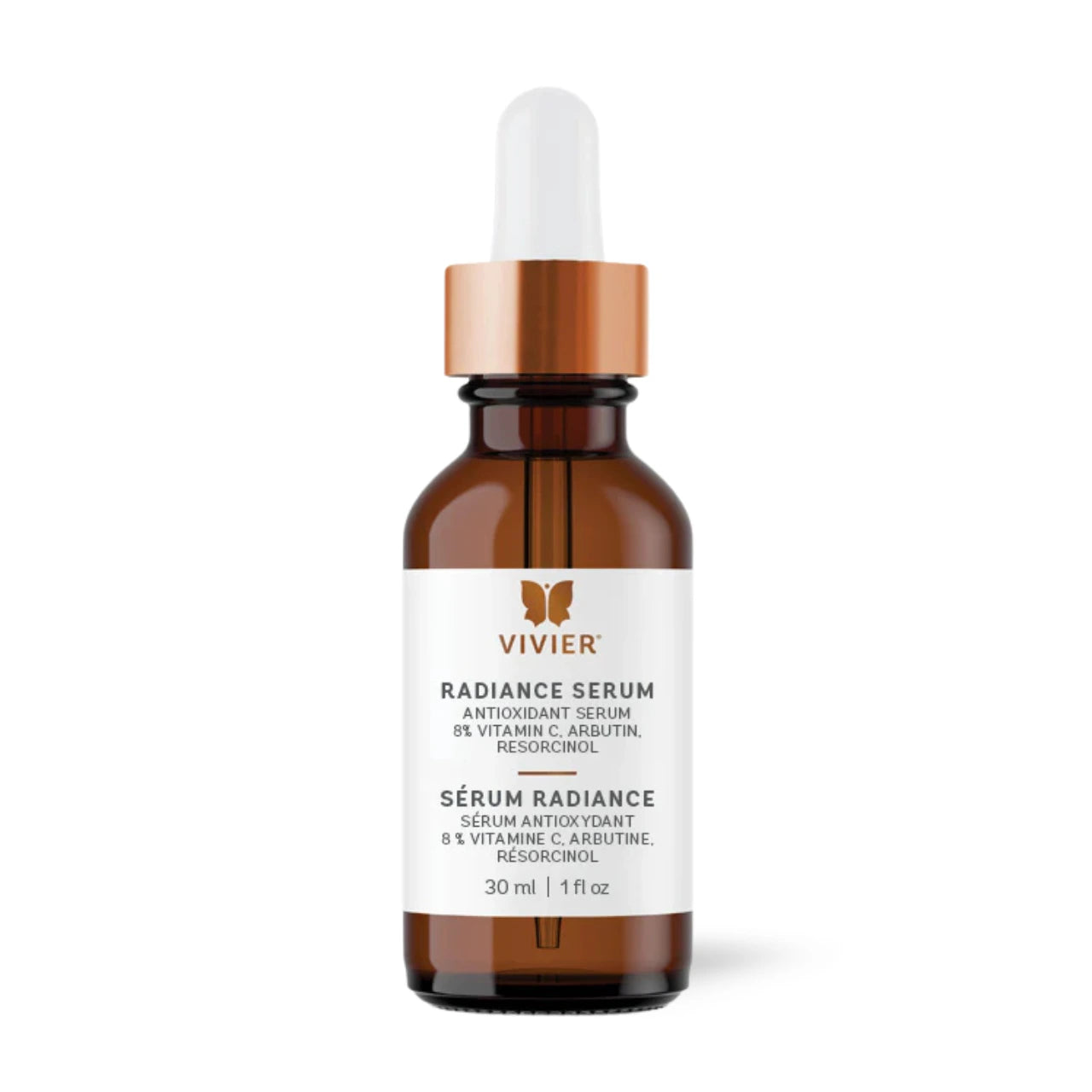 Vivier® Radiance Serum is a brightening and anti-aging treatment formulated with Arbutin, Resorcinol, and 8% Vitamin C for an even, youthful complexion.
