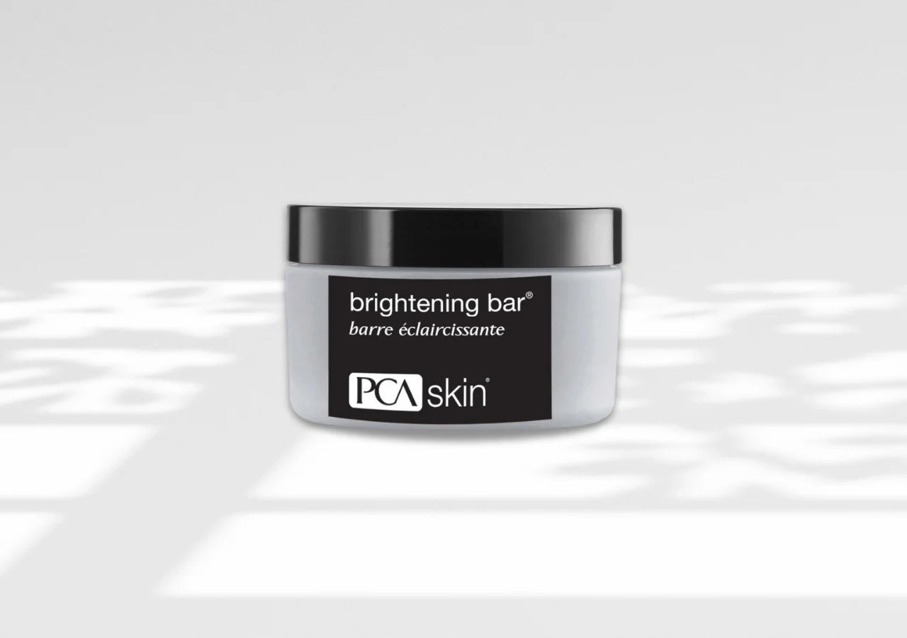 PCA Skin Brightening Bar® with niacinamide and green tea extract calms and strengthens skin while reducing irritation.