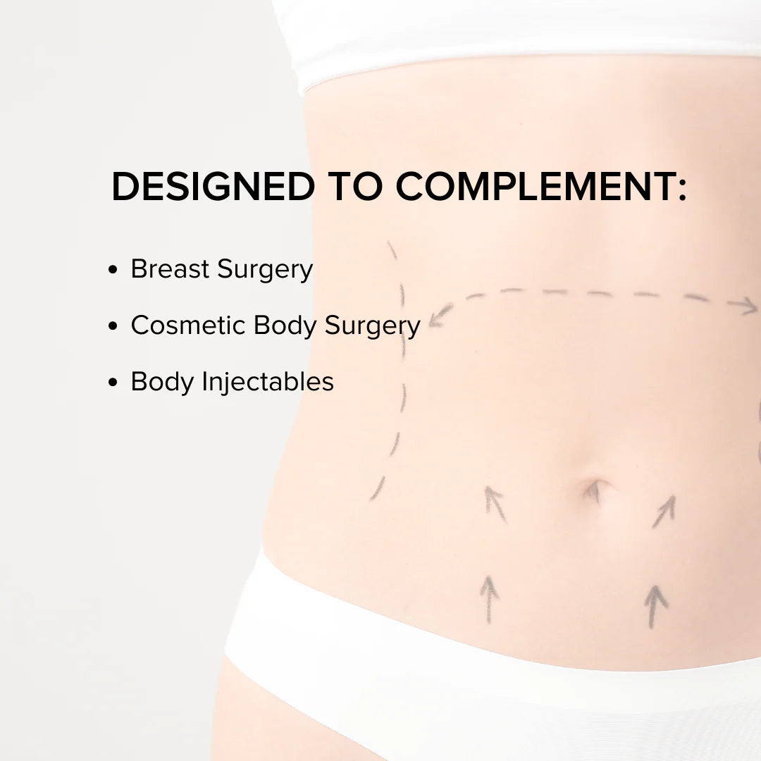 Alastin ReFORM & RePAIR COMPLEX with TriHex Technology® supports post-surgical skin recovery, enhances collagen and elastin production, and promotes smoother, healthier-looking skin.