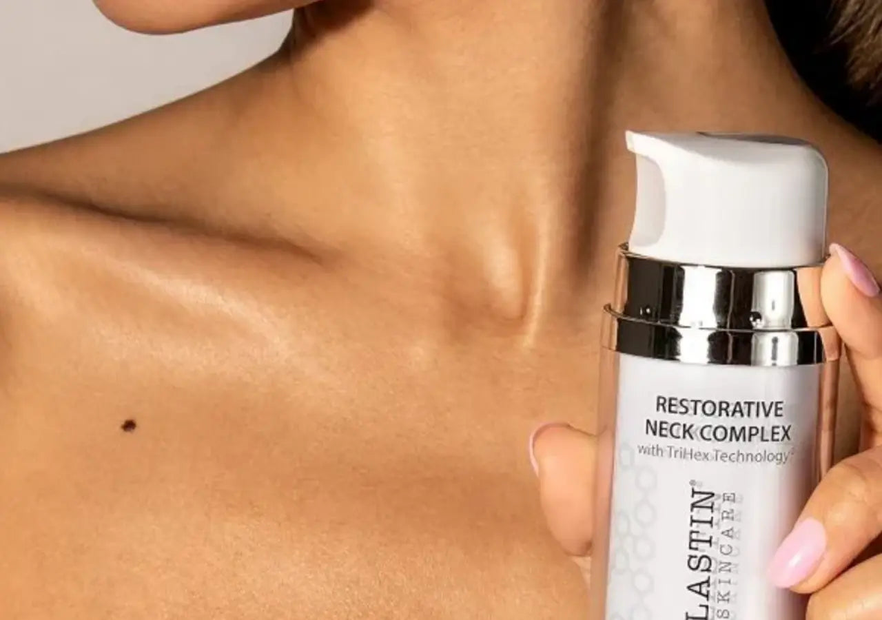 Antioxidant-rich cream to reduce redness and discoloration on neck and décolleté