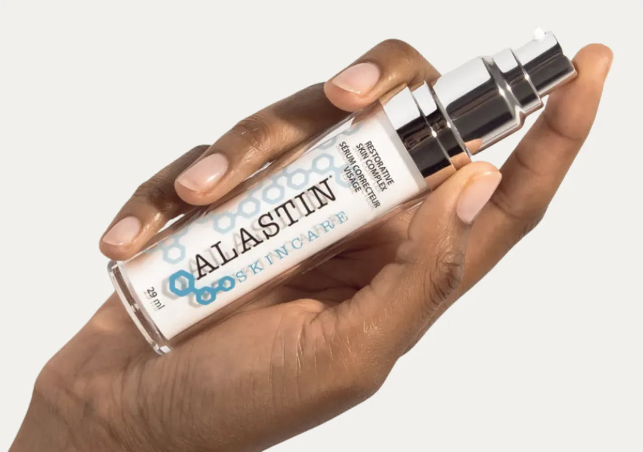 Restorative Skin Complex brightens dull skin and evens tone with Niacinamide and botanicals