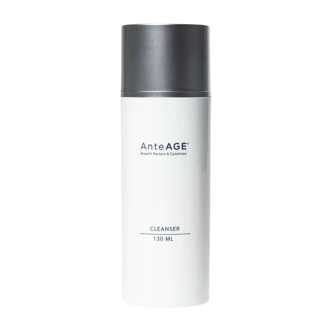 AnteAGE Cleanser, a sulfate-free foaming cleanser with botanicals and antioxidants that removes oil and impurities while keeping skin calm, hydrated, and balanced.