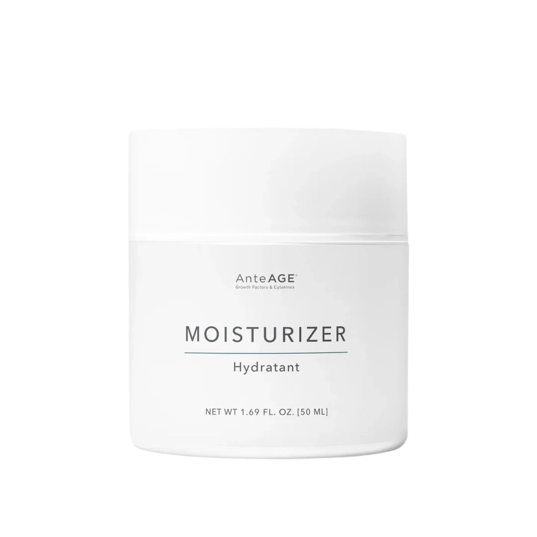 AnteAGE Moisturizer, a non-greasy hydration cream with ceramides, lipids, and antioxidants to repair the skin barrier, prevent dehydration, and protect against pollutants.