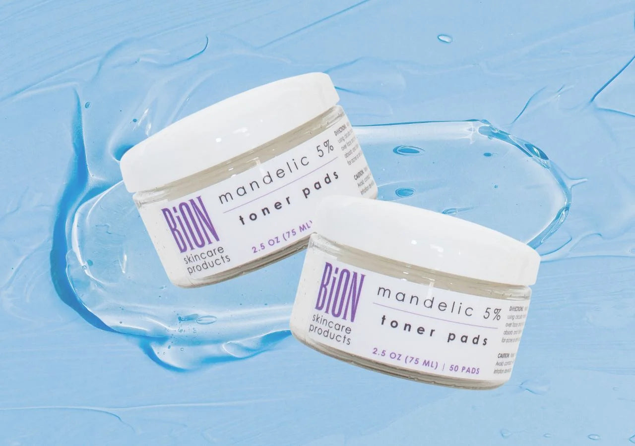 BiON Mandelic 5% Toner Pads hydrate, calm irritation, and restore skin balance with niacinamide & essential oils.