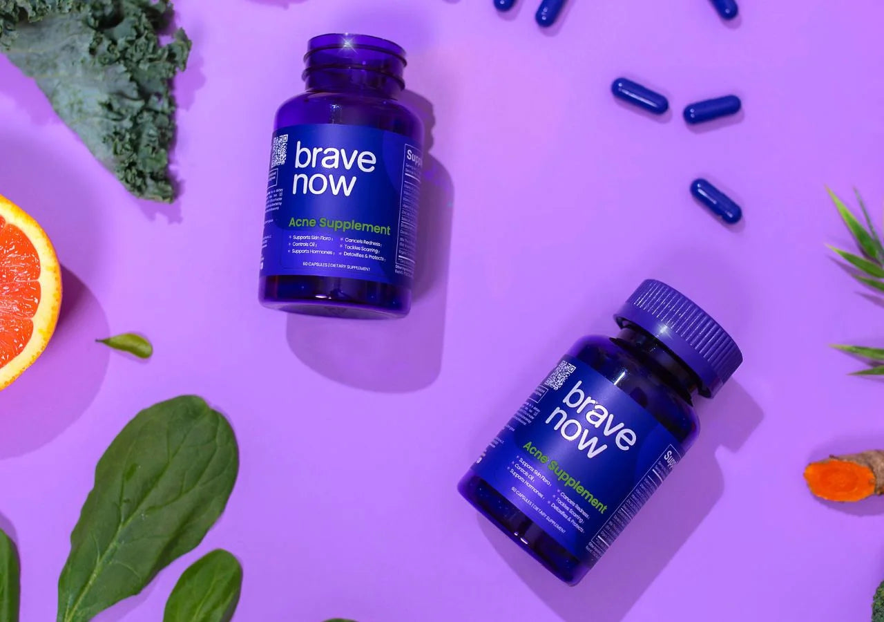 Brave Now Acne Supplement - Regulates Oil & Hormones for Clearer Skin