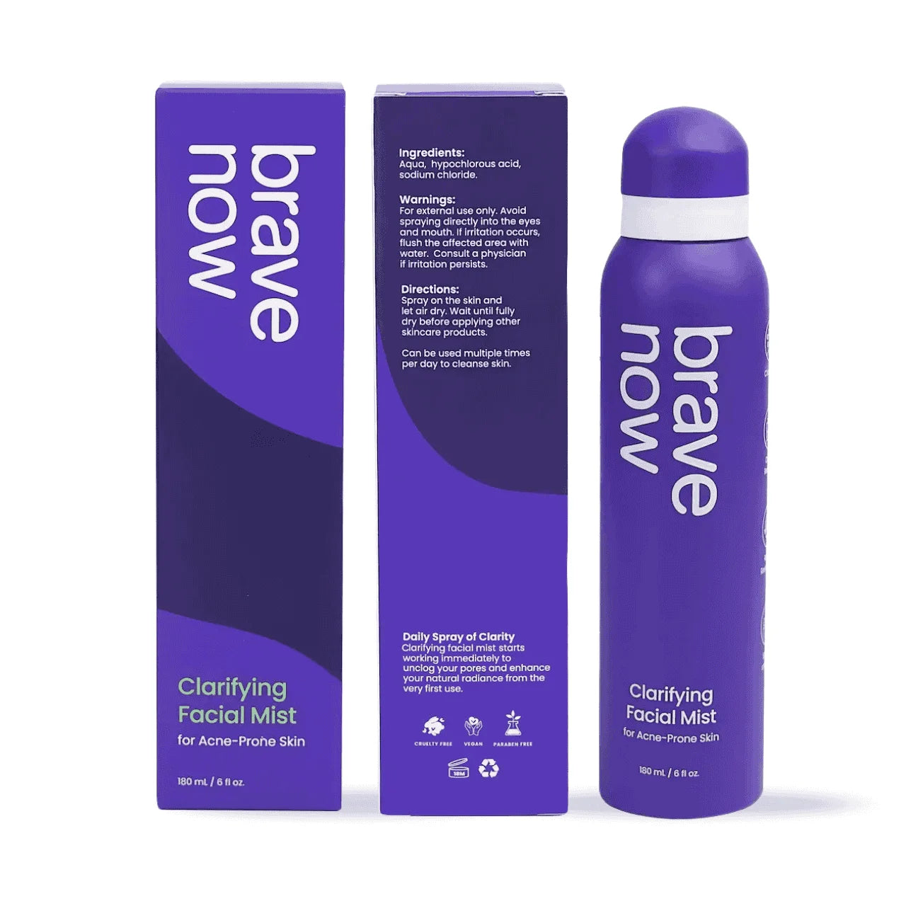 Brave Now Clarifying Facial Mist - Acne-Fighting & Skin-Soothing Spray