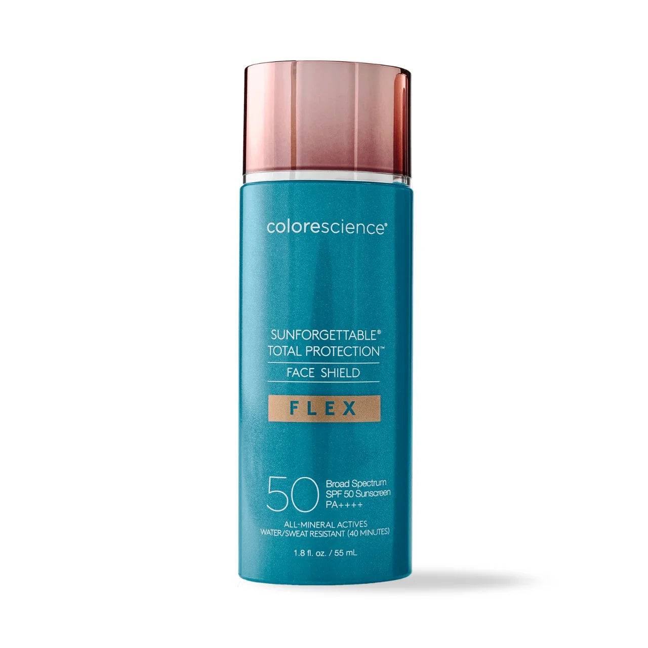 Colorescience Sunforgettable® Total Protection® Face Shield Flex SPF 50 – tone-adapting mineral sunscreen with buildable coverage and SPF 50.