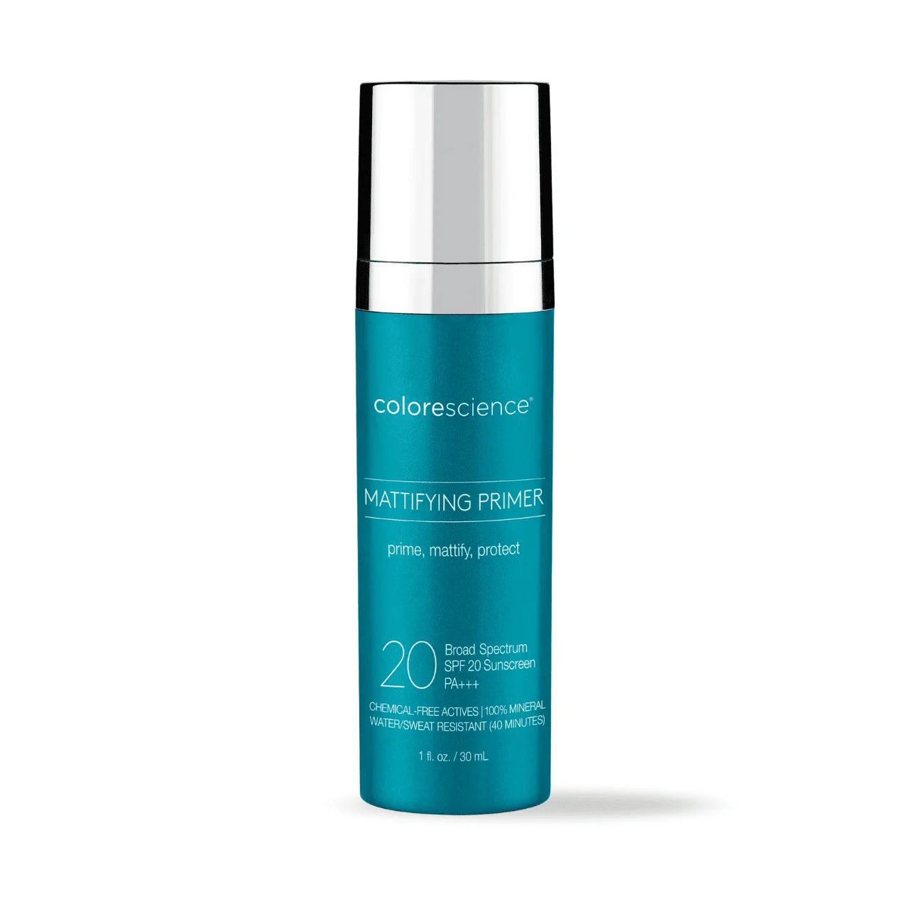 Colorescience Mattifying Primer SPF 20 - Oil-control primer with broad-spectrum SPF 20, minimizes shine, blurs pores, and preps skin for makeup.