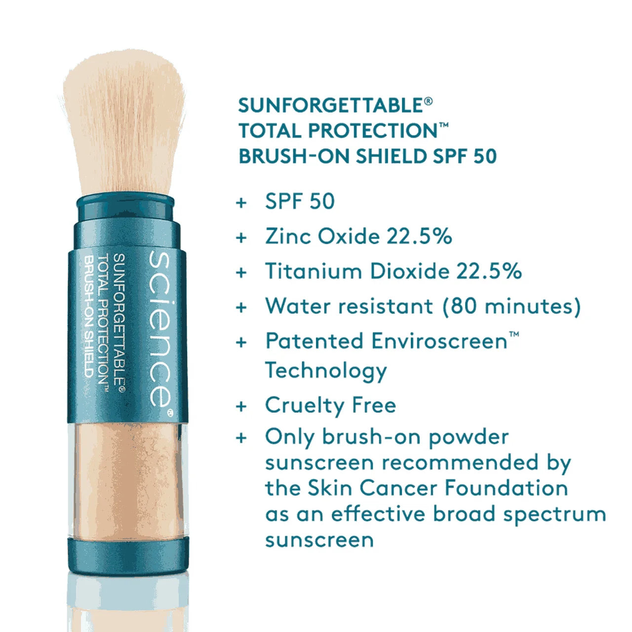 Colorescience Sunforgettable® Brush-On Sunscreen SPF 50 – Portable Mineral Protection, Works Over Makeup, On Sunscreen with Antioxidants & Hydration