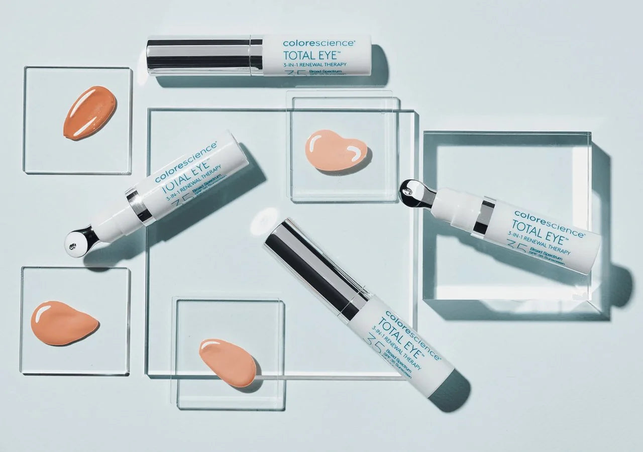 Colorescience Total Eye® SPF 35 defends against sun damage, primes for flawless makeup application, and shields the delicate eye area from environmental stressors.