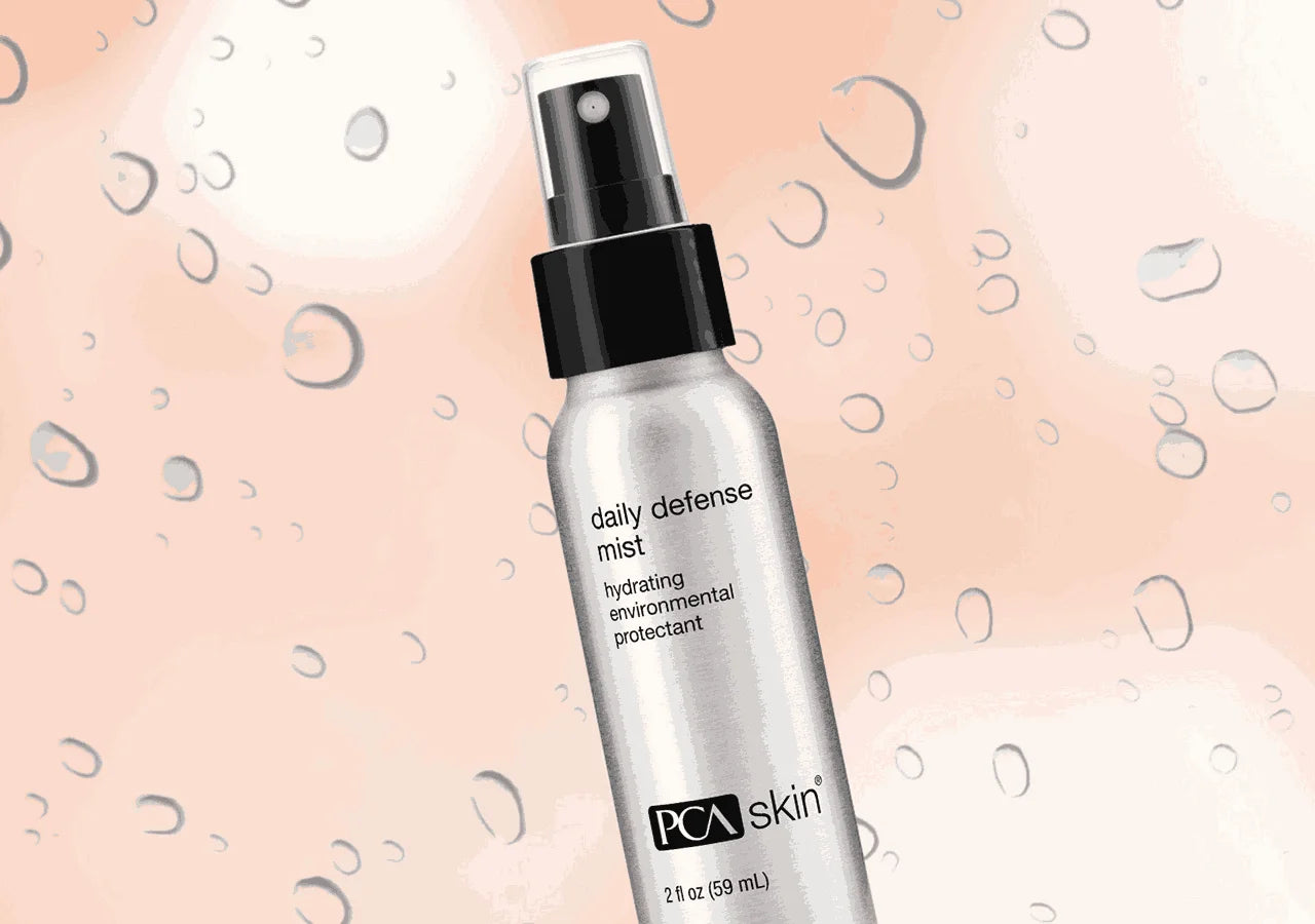 PCA Skin Daily Defense Mist protects against pollution, blue light, and oxidative stress.