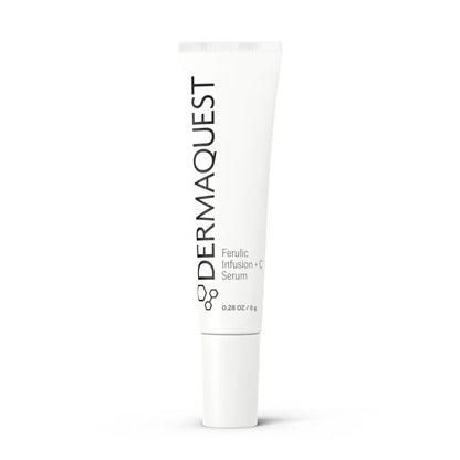 Ferulic Infusion + C Serum by DermaQuest with vitamin C, vitamin E, and ferulic acid for anti-aging, skin repair, and antioxidant protection.