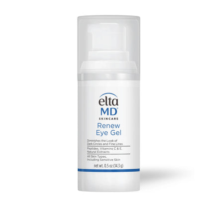 EltaMD Renew Eye Gel reduces puffiness, dark circles, and fine lines while hydrating and brightening the eye area for a youthful, refreshed look.