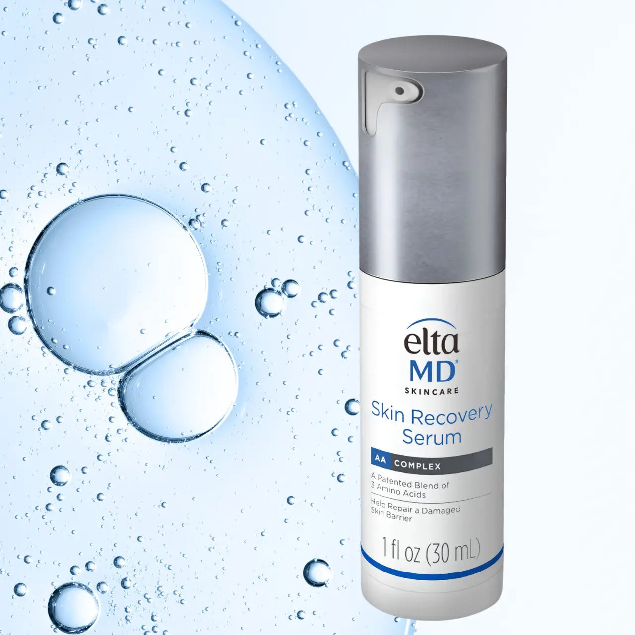 EltaMD Skin Recovery Serum defends against environmental damage, protecting skin from free radicals with antioxidants like Vitamin E and Cica.