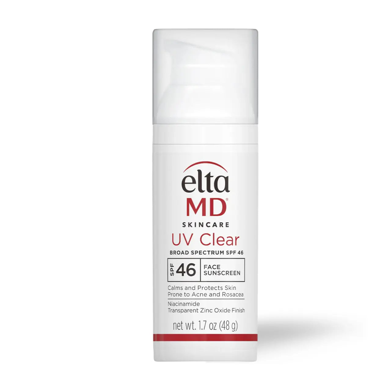 EltaMD UV Clear Broad-Spectrum SPF 46 offers lightweight, broad-spectrum sun protection with niacinamide, ideal for acne-prone and sensitive skin.