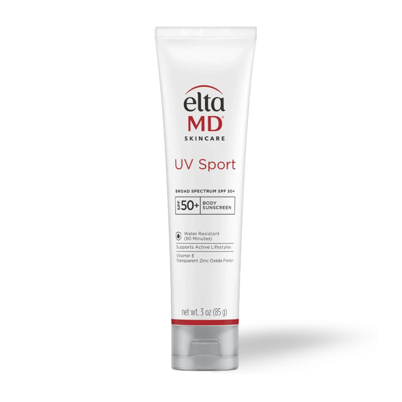 EltaMD UV Sport Broad-Spectrum SPF 50+ sunscreen, water-resistant and sweat-proof, ideal for outdoor activities and all skin types.