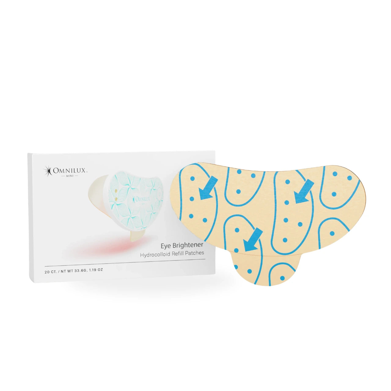 Eye Brightener Hydrocolloid Refill Patches infused with niacinamide and peptides to hydrate, brighten, and smooth the under-eye area.