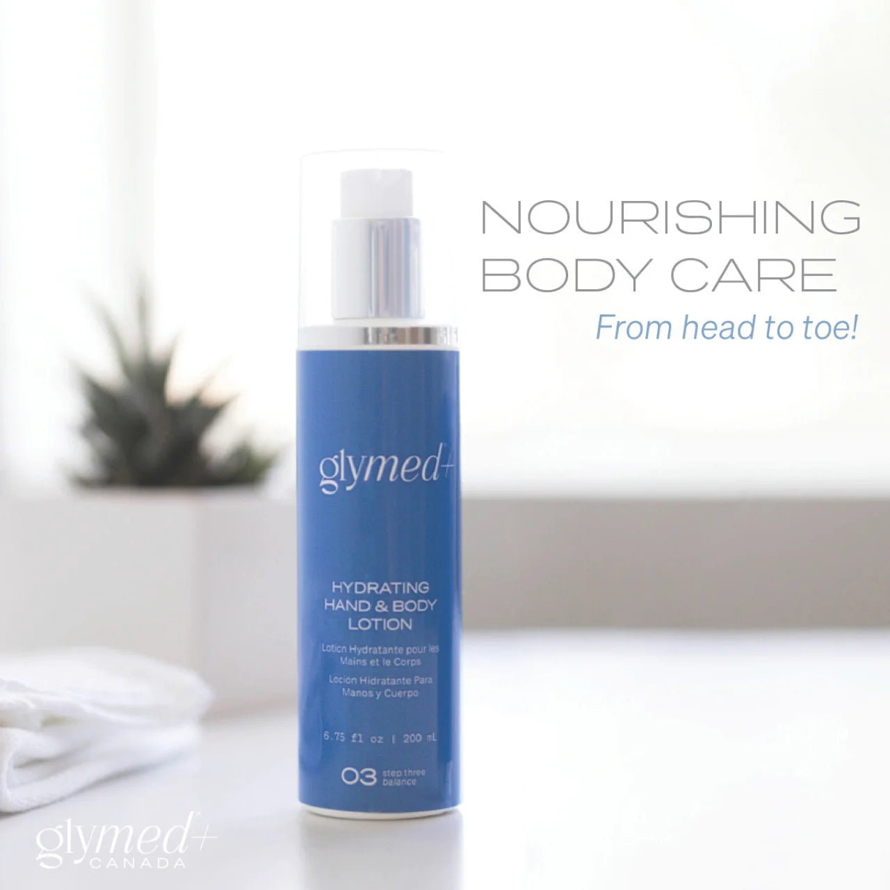 GlyMed Plus Hydrating Hand & Body Lotion features a natural aromatic blend that soothes the senses while hydrating the skin.