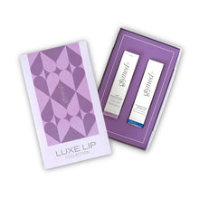 Luxe Lip Collection featuring Lip Enhancer with Warming Actives and Hydrating Lip Balm for plumping, hydration, and repairing dry, cracked lips.