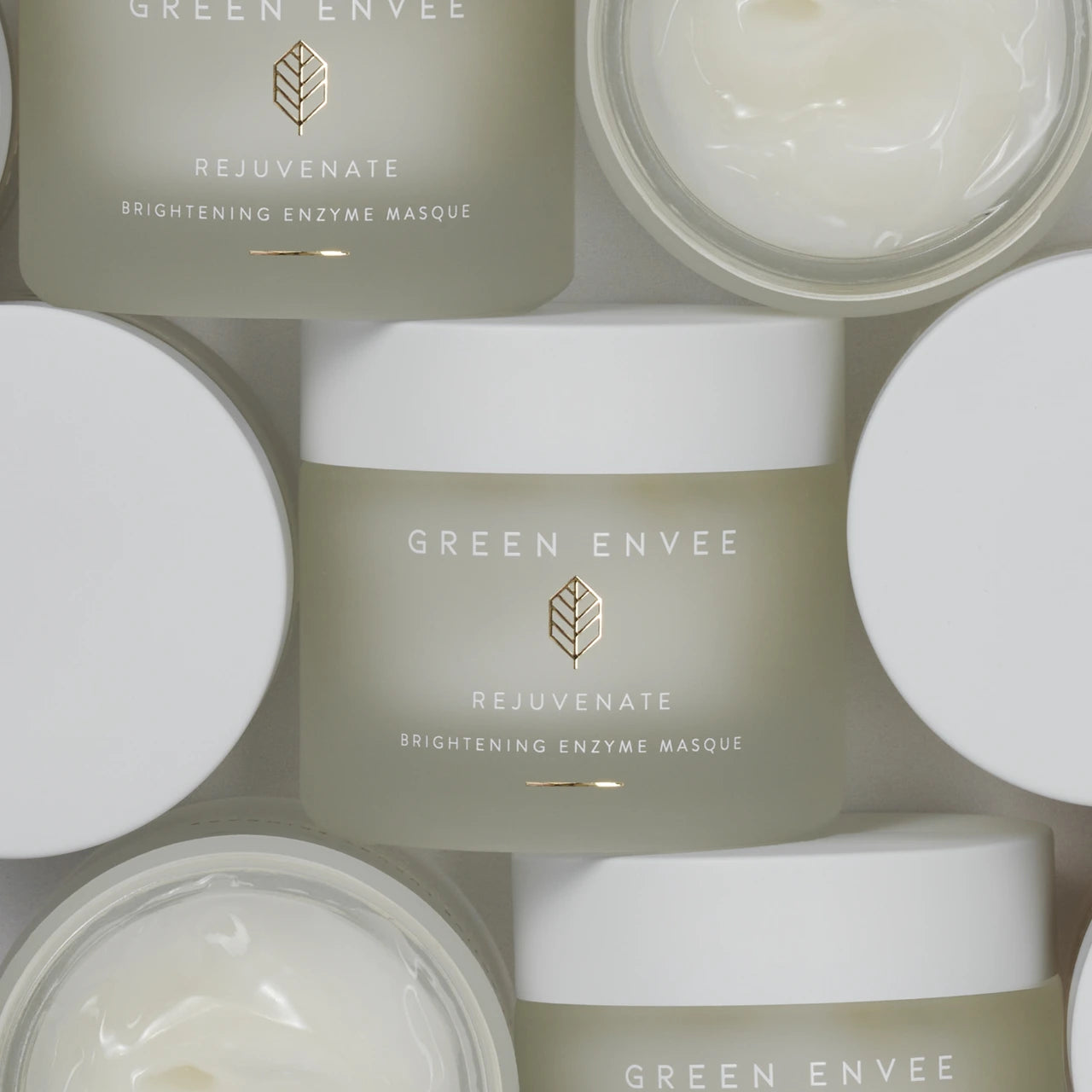 Green Envee Rejuvenate Brightening Enzyme Masque hydrates deeply and soothes skin for refreshed comfort.