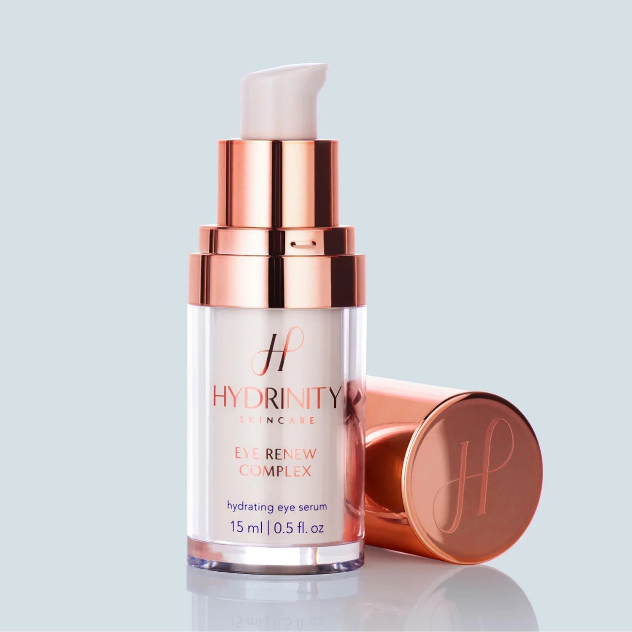 Hydrinity Eye Renew Complex brightens dark circles and de-puffs the under-eye area for a refreshed, awake look.